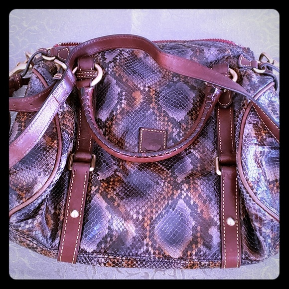 Dooney and Bourke python Satchel - Picture 1 of 8